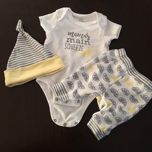 Yellow baby outfit